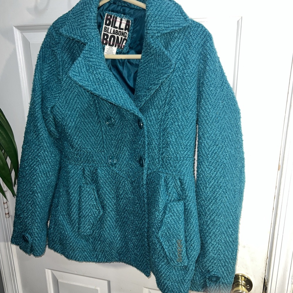 Billabong Wool Blend Blue  Green Peacoat‎ Size Med 420